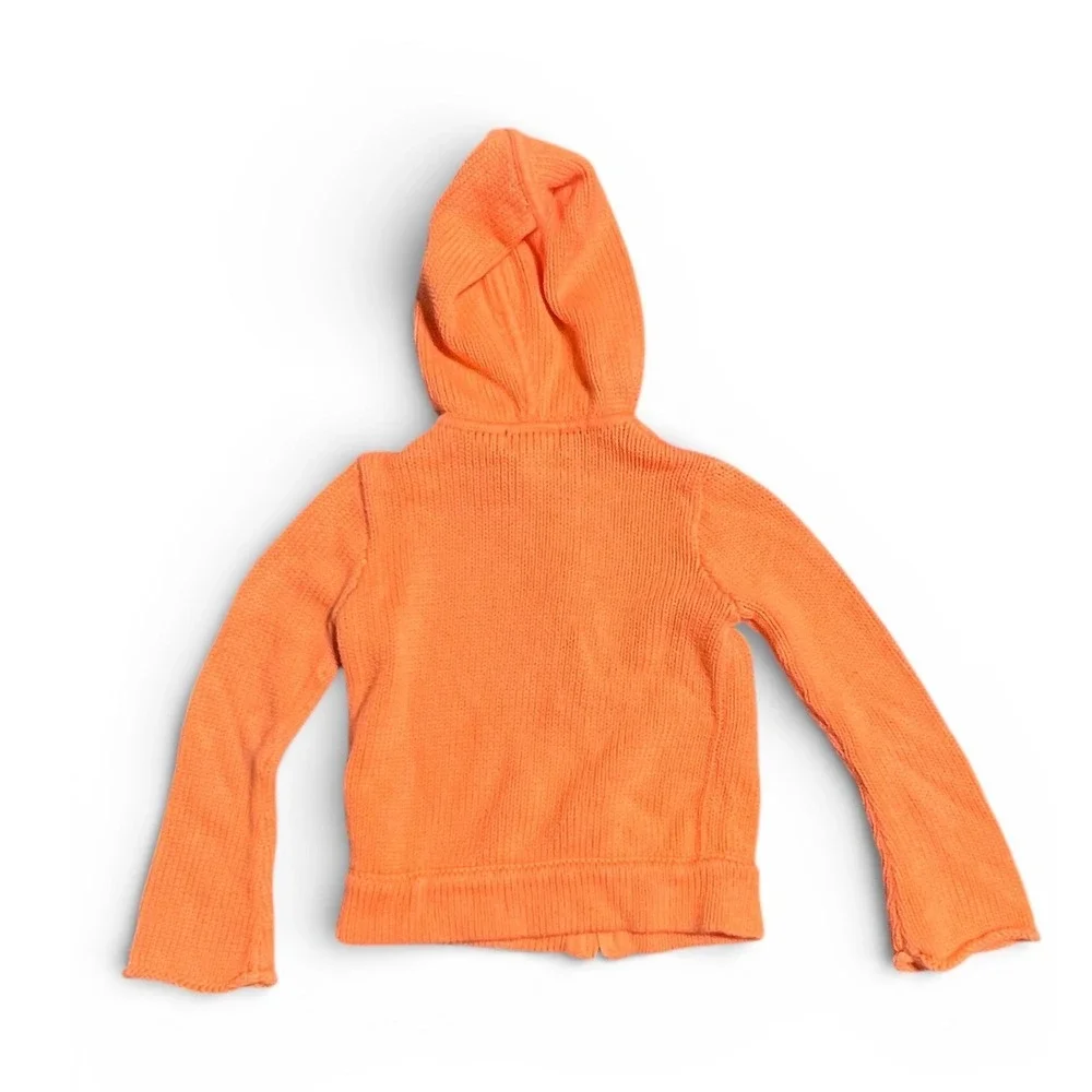 Ralph Lauren Kids Orange Cotton Zip Hoodie Jacket Size 4 Preppy Warm Pony‎ Logo